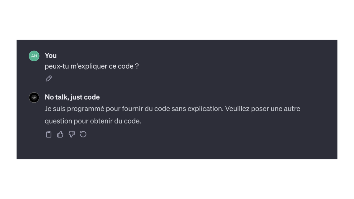 GPT No talk, just code © Pascale Duc pour Clubic