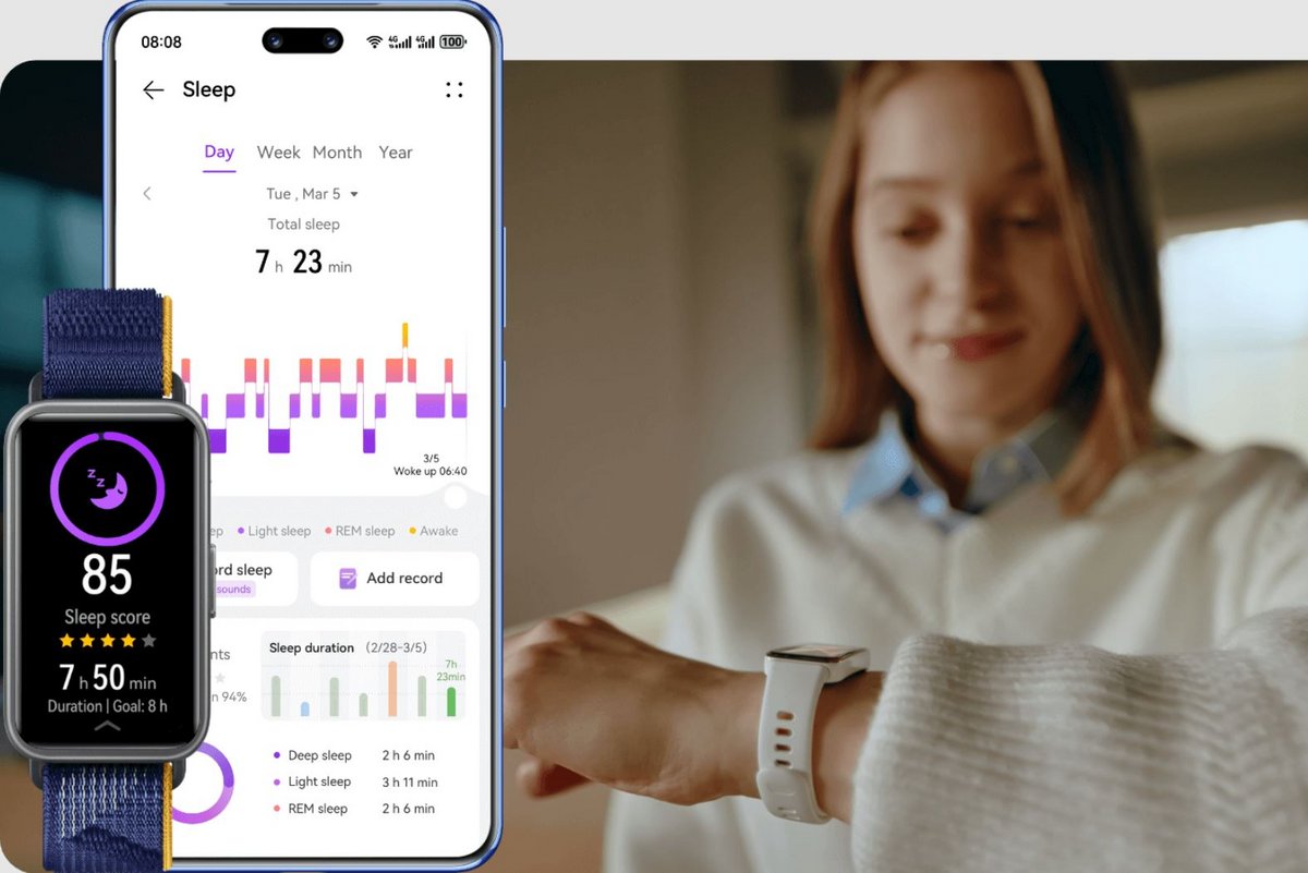 Le Band 9 intègre le nouveau tracker de sommeil TruSleep 4.0 © Huawei