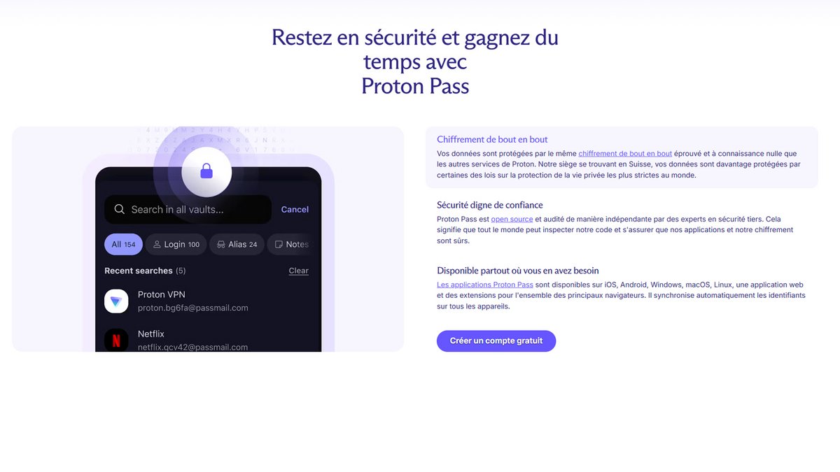 Une sécurité renforcée sur le gestionnaire de mot de passe @Proton