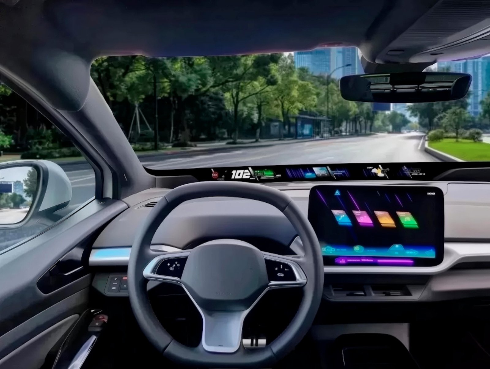 Voici un exemple d'affichage tête haute panoramique signé Valeo © Valeo