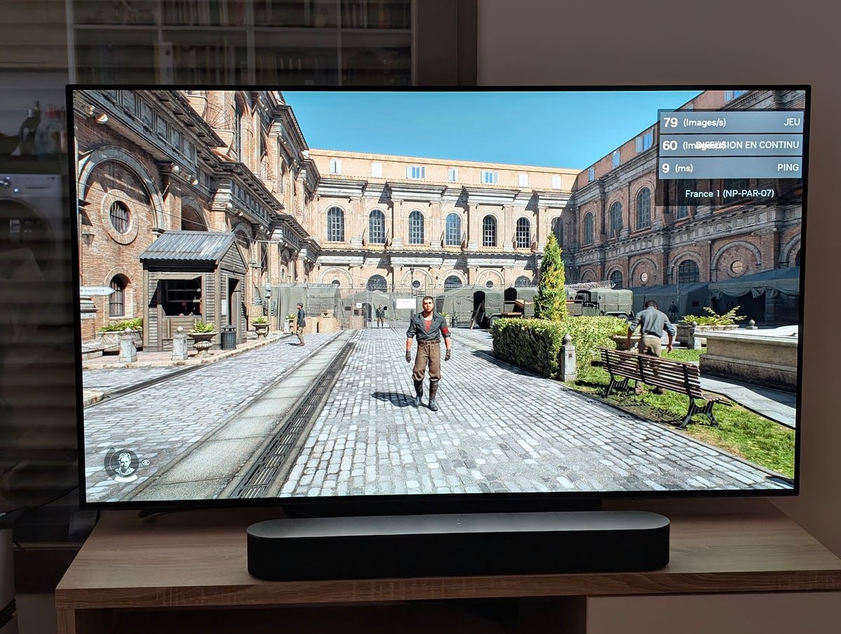 Sur la Shield TV connectée à une TV 4K, à gauche sans frame generation, à droite avec FG x2. © Colin Golberg