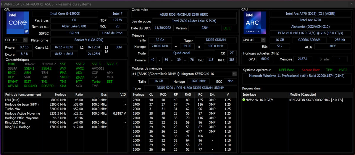 Intel ARC A750 LE et Acer ARC A770 OC