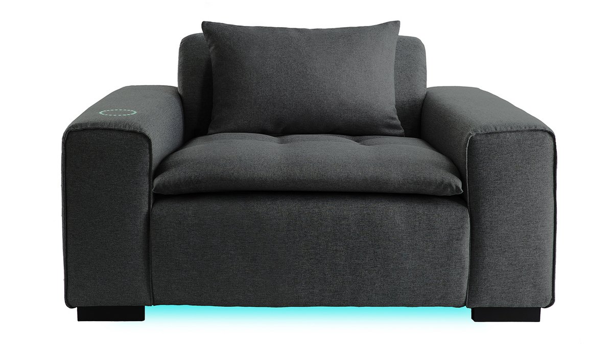 La version fauteuil en gris foncé