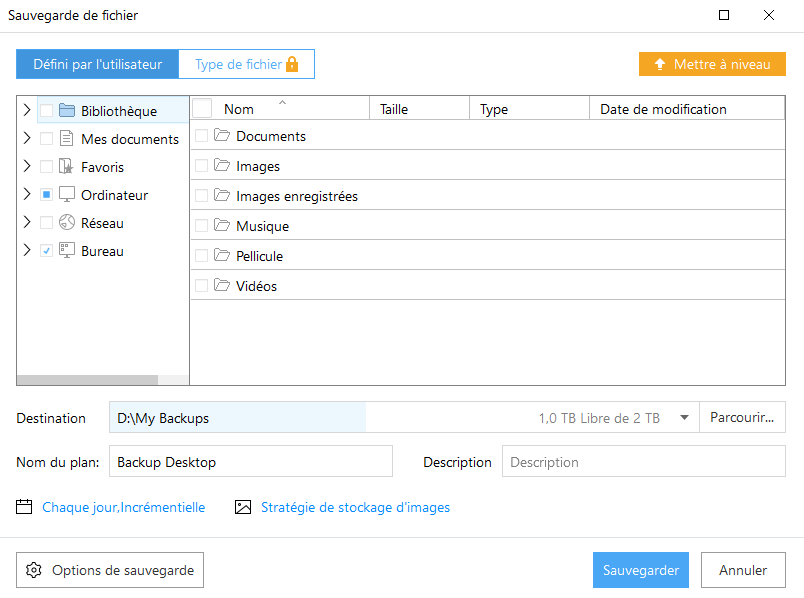 Configuration d'un plan de sauvegarde Todo Backup