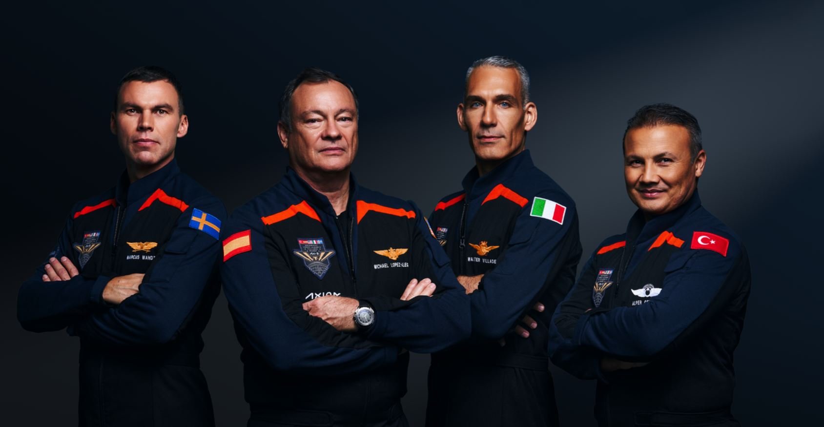 Les 4 participants du premier vol habité de 2024. Et il est privé ! © Axiom Space