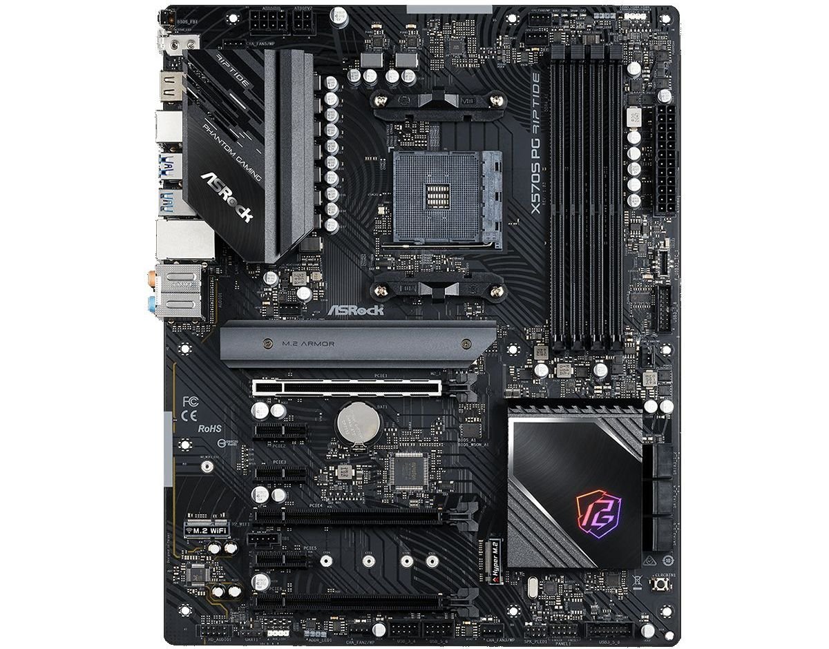 Simple et sobre, la X570S PG Riptide limite les carénages excessifs © ASRock