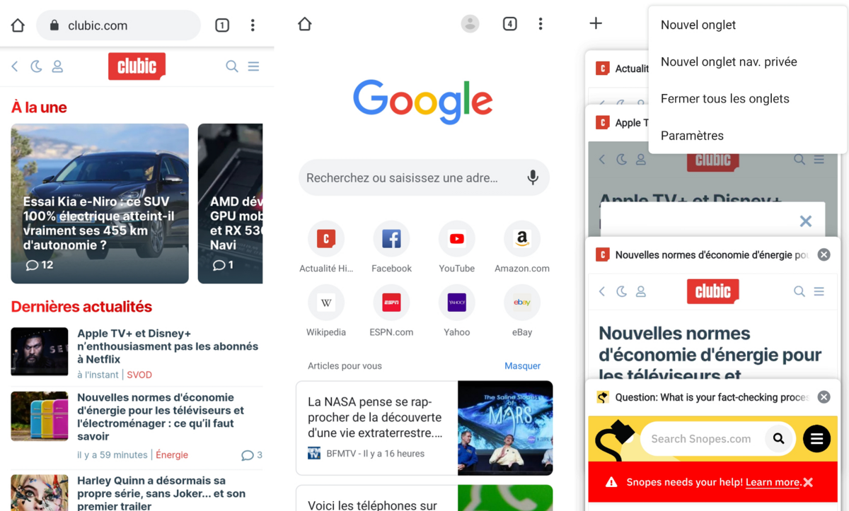 Google Chrome - Le navigateur par défaut sur Android