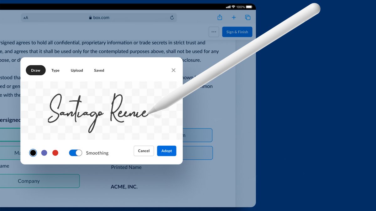 Signez électroniquement vos documents en ligne - © Box
