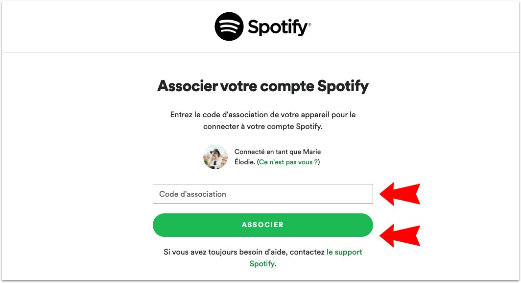 Association à l'aide de Spotify Pair © Spotify