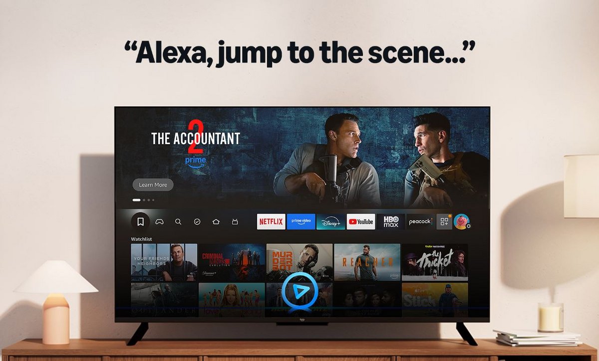 "Alexa, montre moi ce passage où Harrison Ford est poursuivi par un rocher géant dans Indiana Jones". ©Amazon