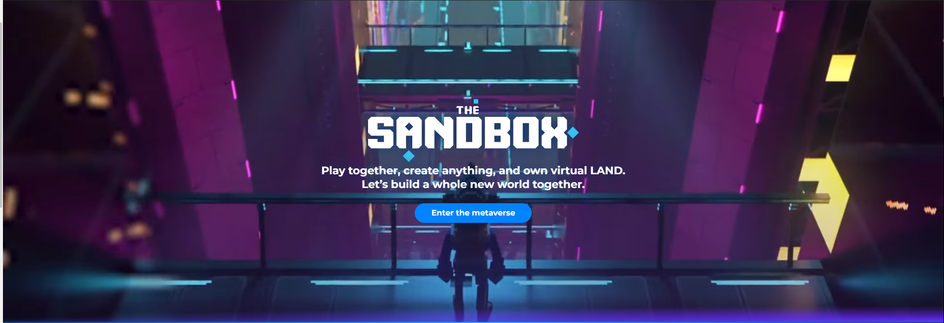 Page d'accueil du métavers The Sandbox © The Sandbox