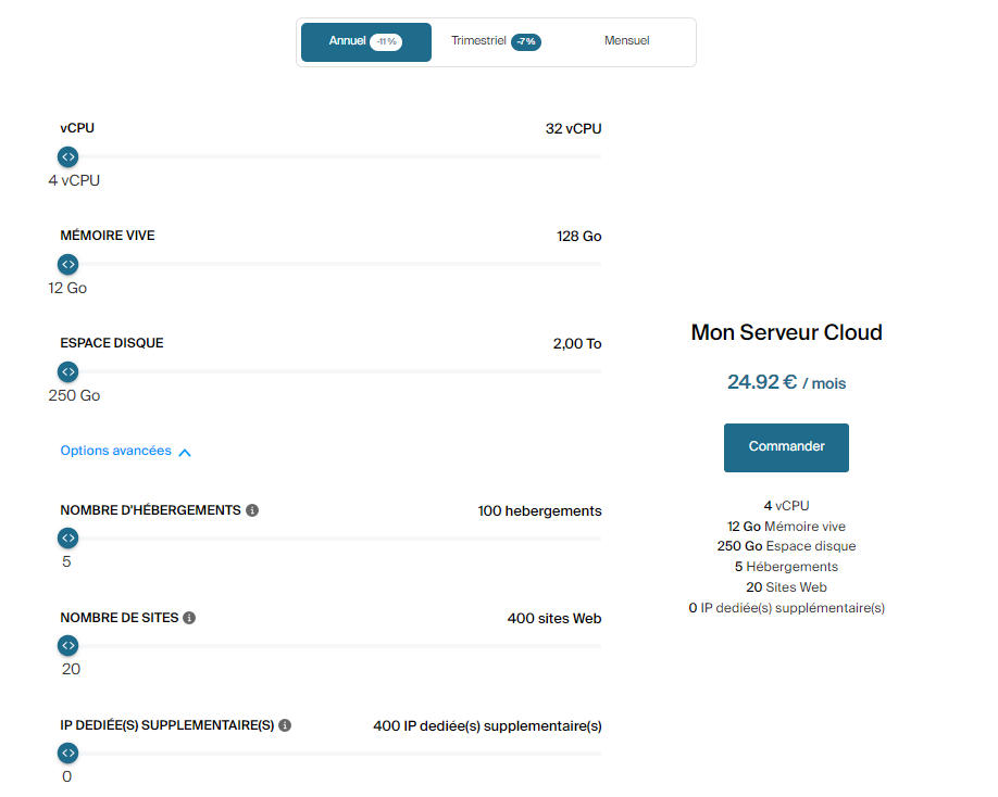 Infomaniak - hébergement cloud totalement modulable dans le choix des performances