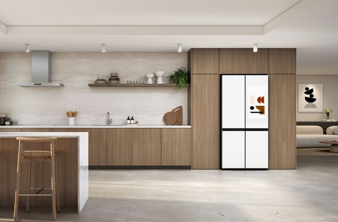 Au CES 2026, Samsung va présenter une nouvelle génération de frigos intelligents, animés par Gemini. ©Samsung