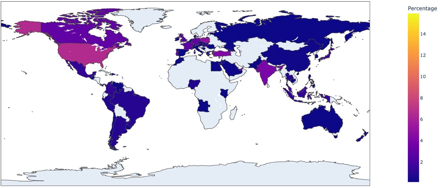 Répartition géographique de RecruitRat. © Zimperium