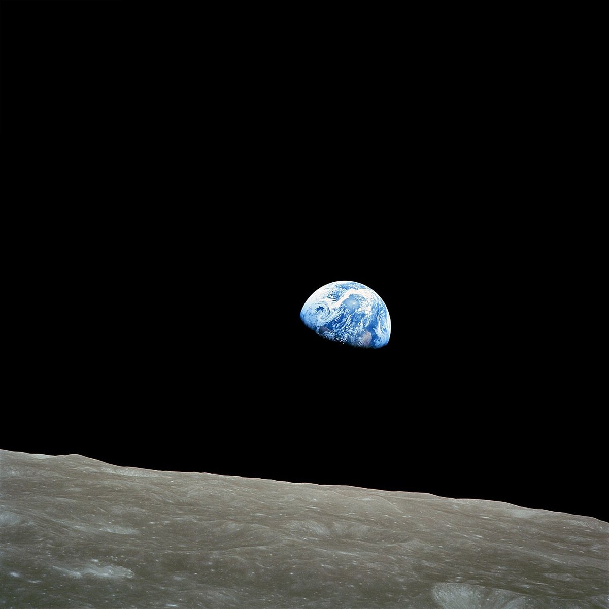 Le célèbre Earthrise, ou "lever de Terre", capturé par Bill Anders lors de la mission Apollo 8 © NASA