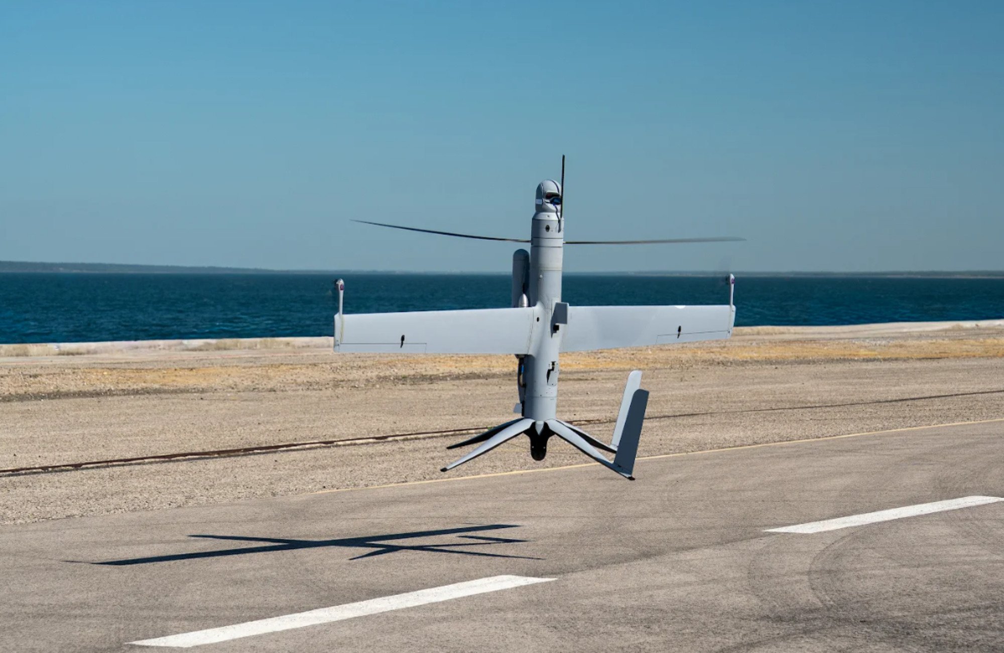 Le drone Flexrotor d'Airbus a été choisi par l'Europe pour la surveillance maritime jusqu'en 2030. © Airbus