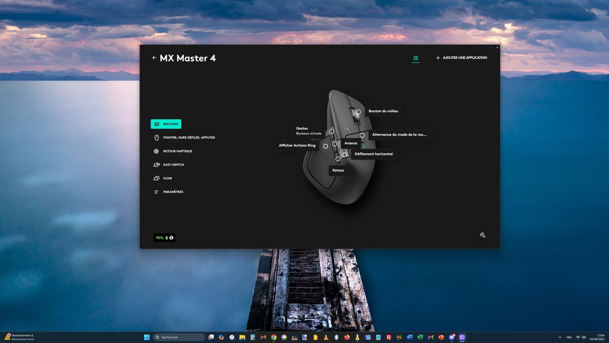 Grâce à l'utilitaire Options+, vous pouvez configurer la MX Master 4 comme bon vous semble. Graphique et facile à utiliser, il permet d'attribuer des fonctions et raccourcis aux différents boutons de la souris. ©Nicolas Guyot pour Clubic
