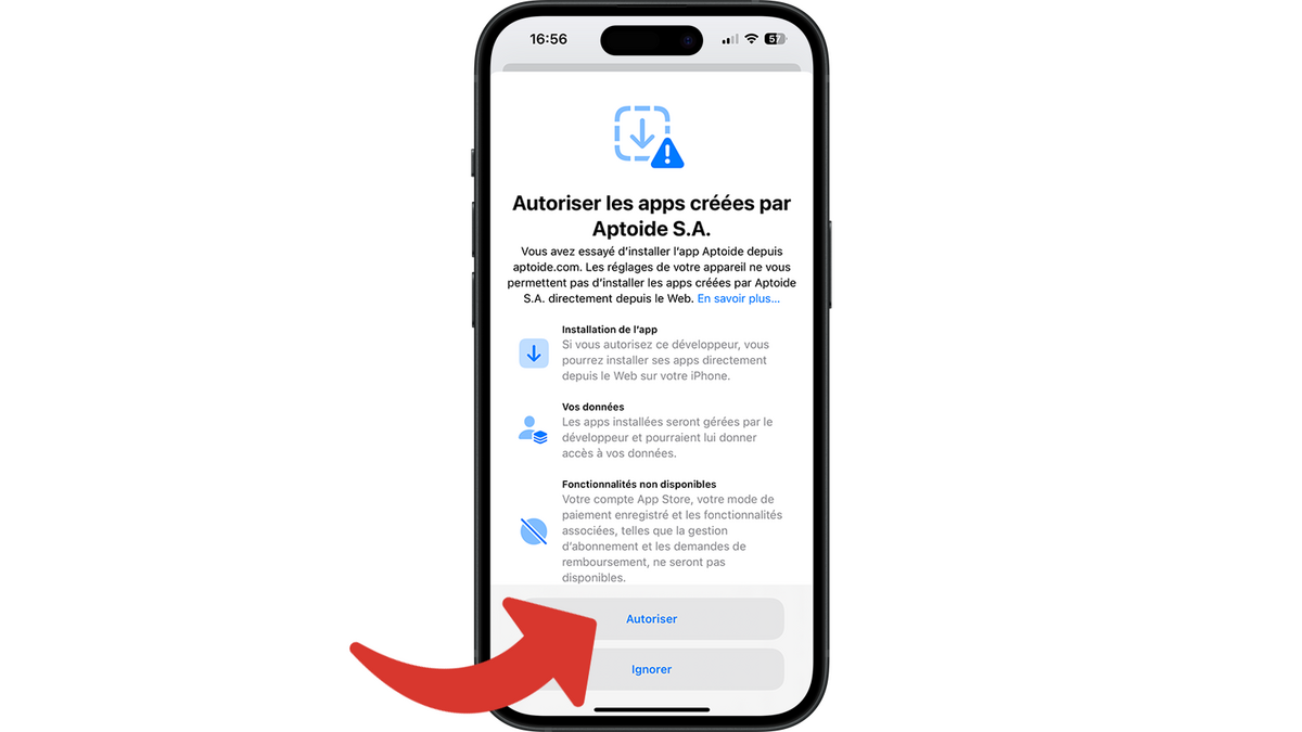 Autoriser l'installation d'apps créées par Aptoide © Clubic