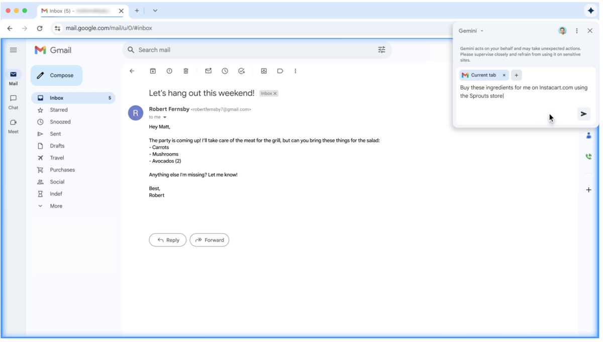 Un achat généré depuis un email ©Google