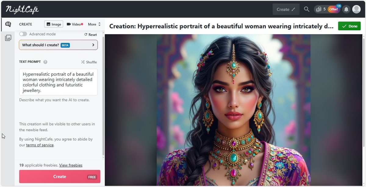 Résultat d’une création réalisée à partir d’un prompt textuel, illustrant la puissance de génération d’images. - © NightCafe