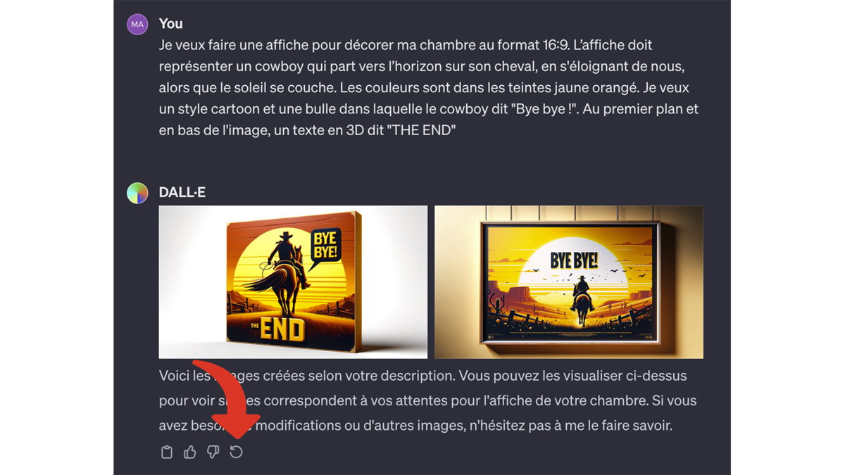 Pictogramme de regénération sur DALL·E 3