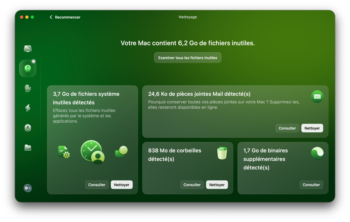 CleanMyMac : l'outil Nettoyage