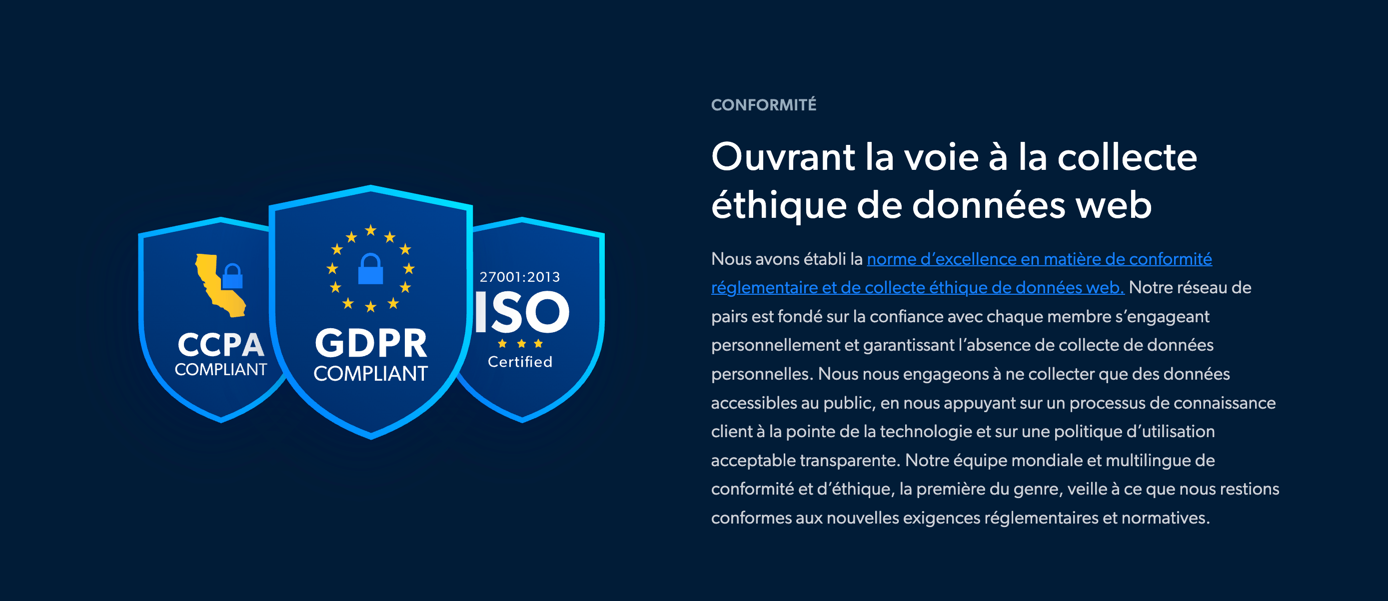 Sur son site, Bright Data présente sa technologie comme conforme au RGPD. © Bright Data