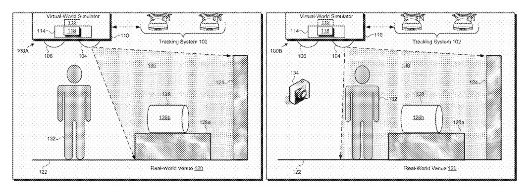 Schéma explicatif du « simulateur de monde virtuel » de Disney, issu du brevet approuvé le 28 décembre 2021 (© Disney)