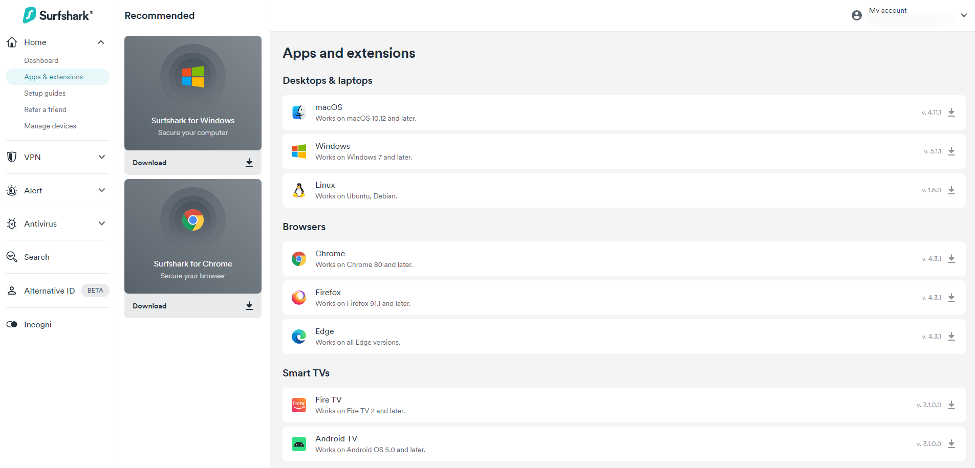 surfshark applications