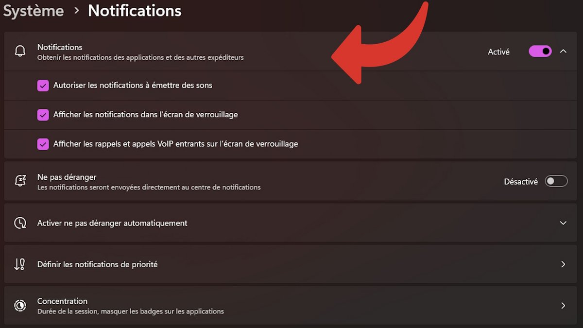 Pour couper le son des notifications, c'est là © Antoine Roche pour Clubic