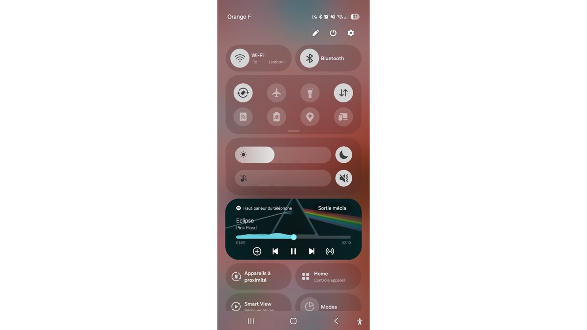 Centre de contrôle dans One UI 7 © Matthieu Legouge pour Clubic