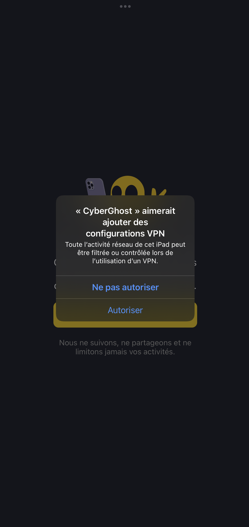 CyberGhost sur iOS