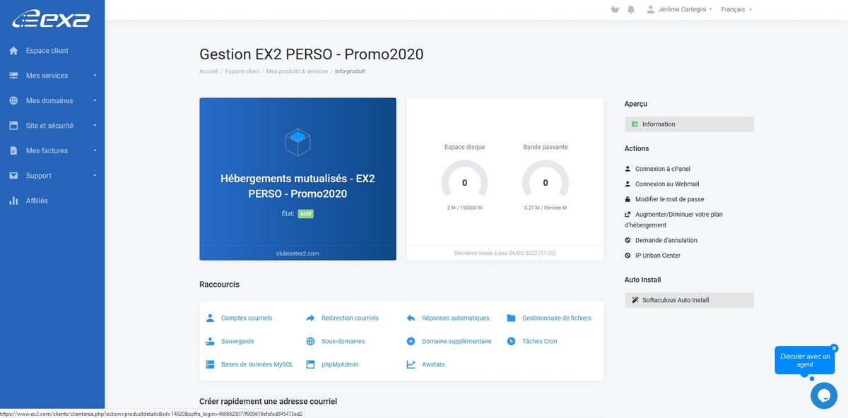 @Ex2 : interface d'administration des offres d'hébergements souscrites