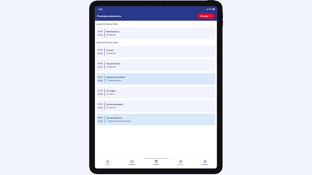 MonLycée.net permet de consulter les messages flash et les actualités publiées par l’établissement directement depuis l’application mobile - © Monlycee.net