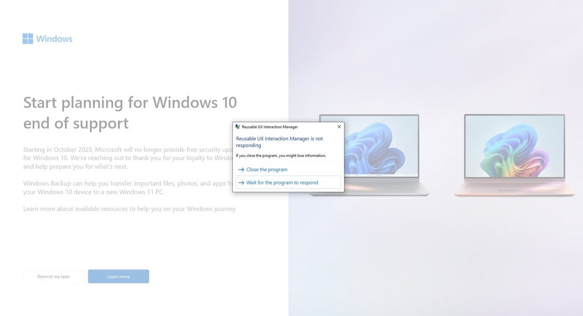 Concernant Windows 11, même les invitations à migrer sont plantées. Oups @ems_konto via X.com