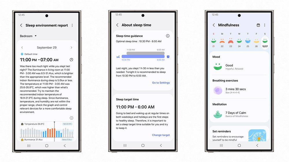  L'application Health a été mise à jour pour un suivi du sommeil amélioré © Samsung