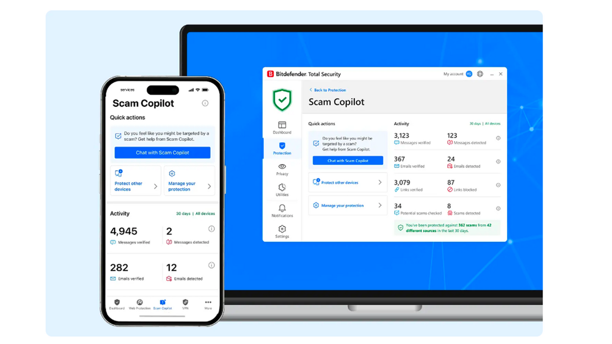 Scam Copilot est aussi disponible sur votre smartphone @Bitdefender