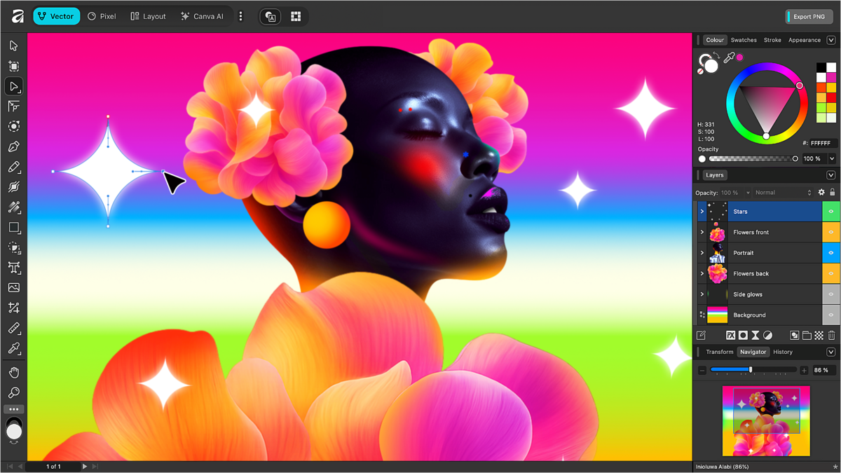 Une application unifiée et hautement performante. ©Canva/Affinity