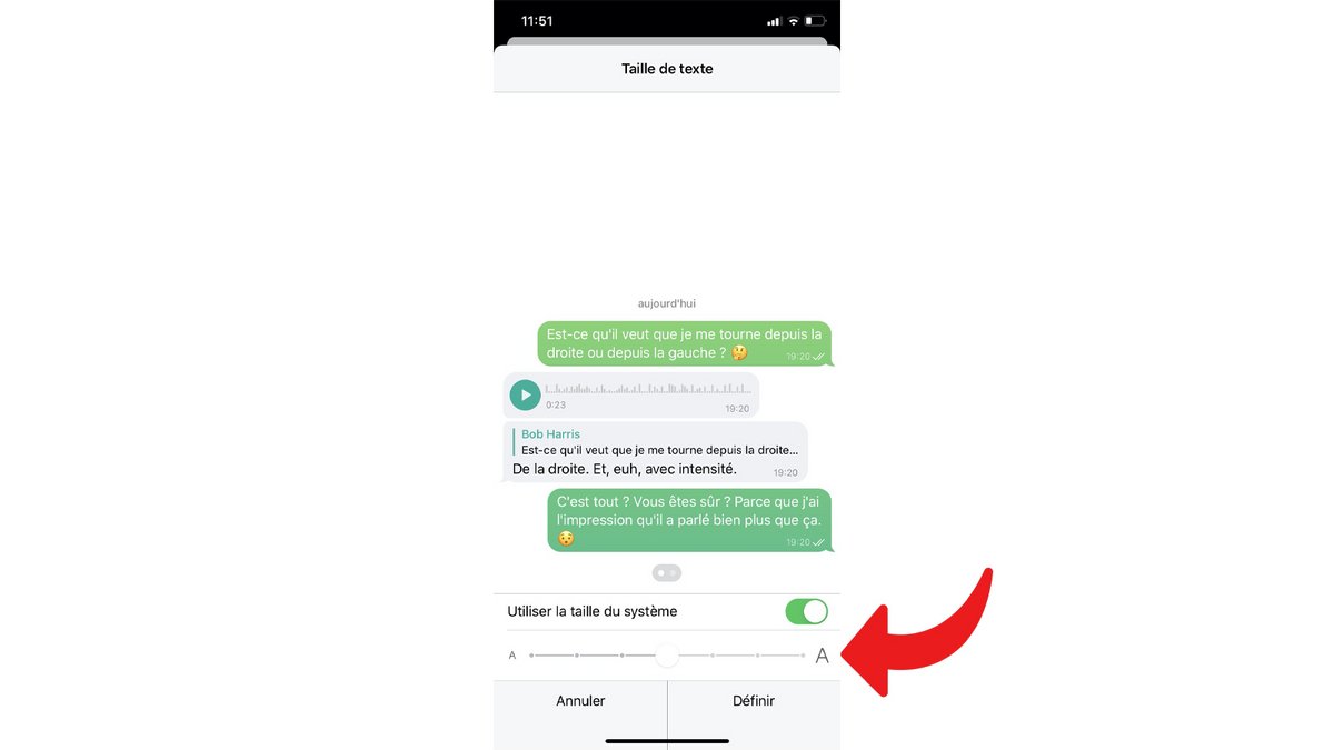 tuto telegram régler taille police