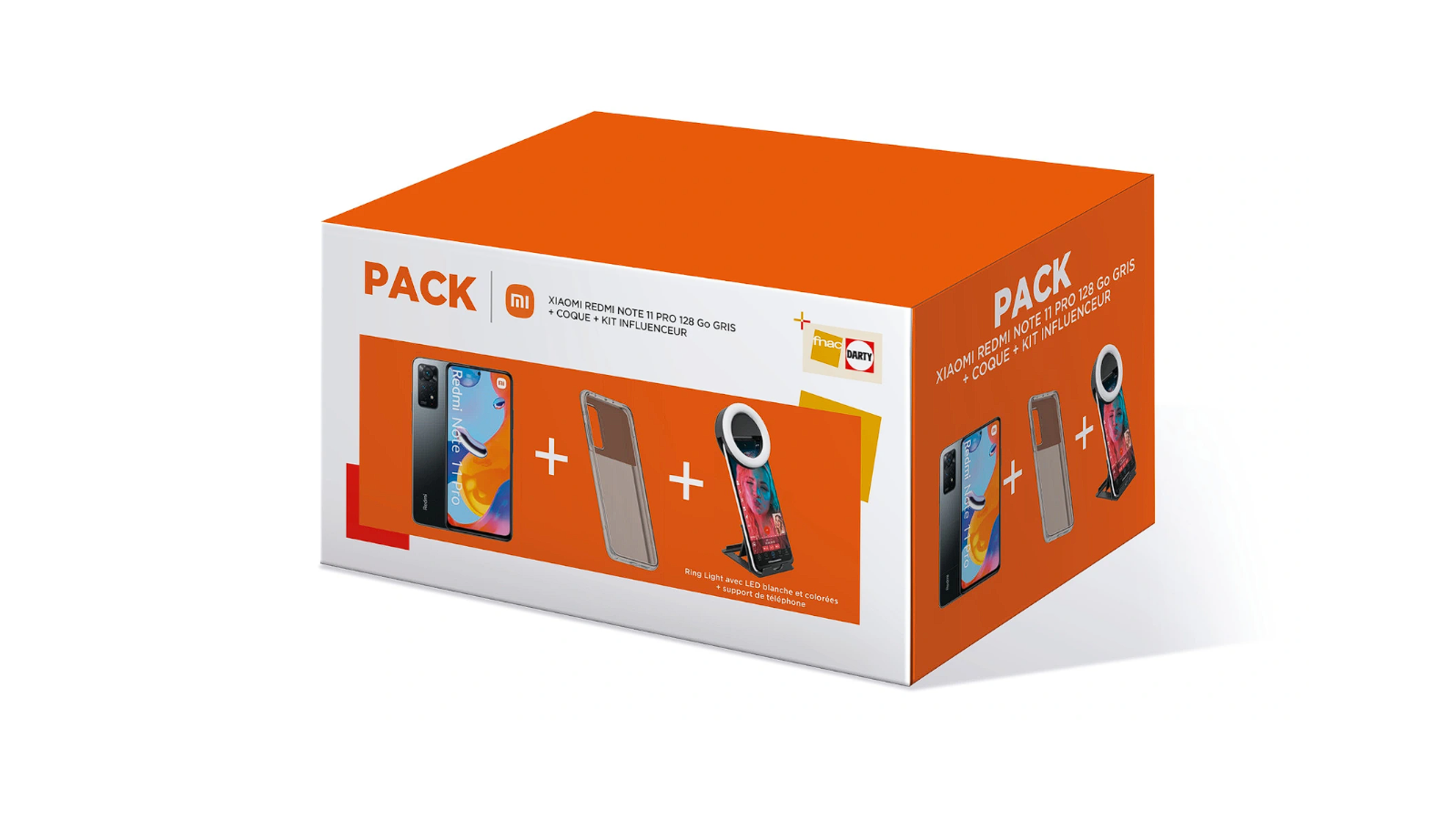 Le pack Darty avec le Redmi Note 11 Pro et le kit influenceur