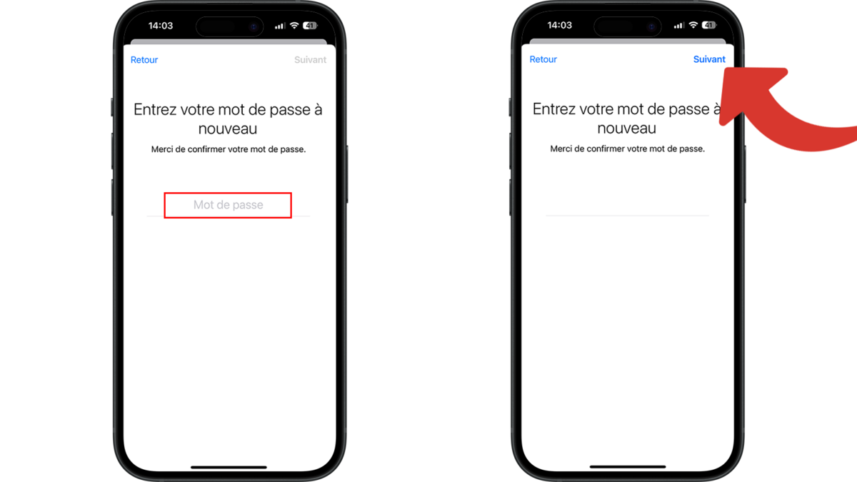 Saisir une deuxième fois le mot de passe © Clubic