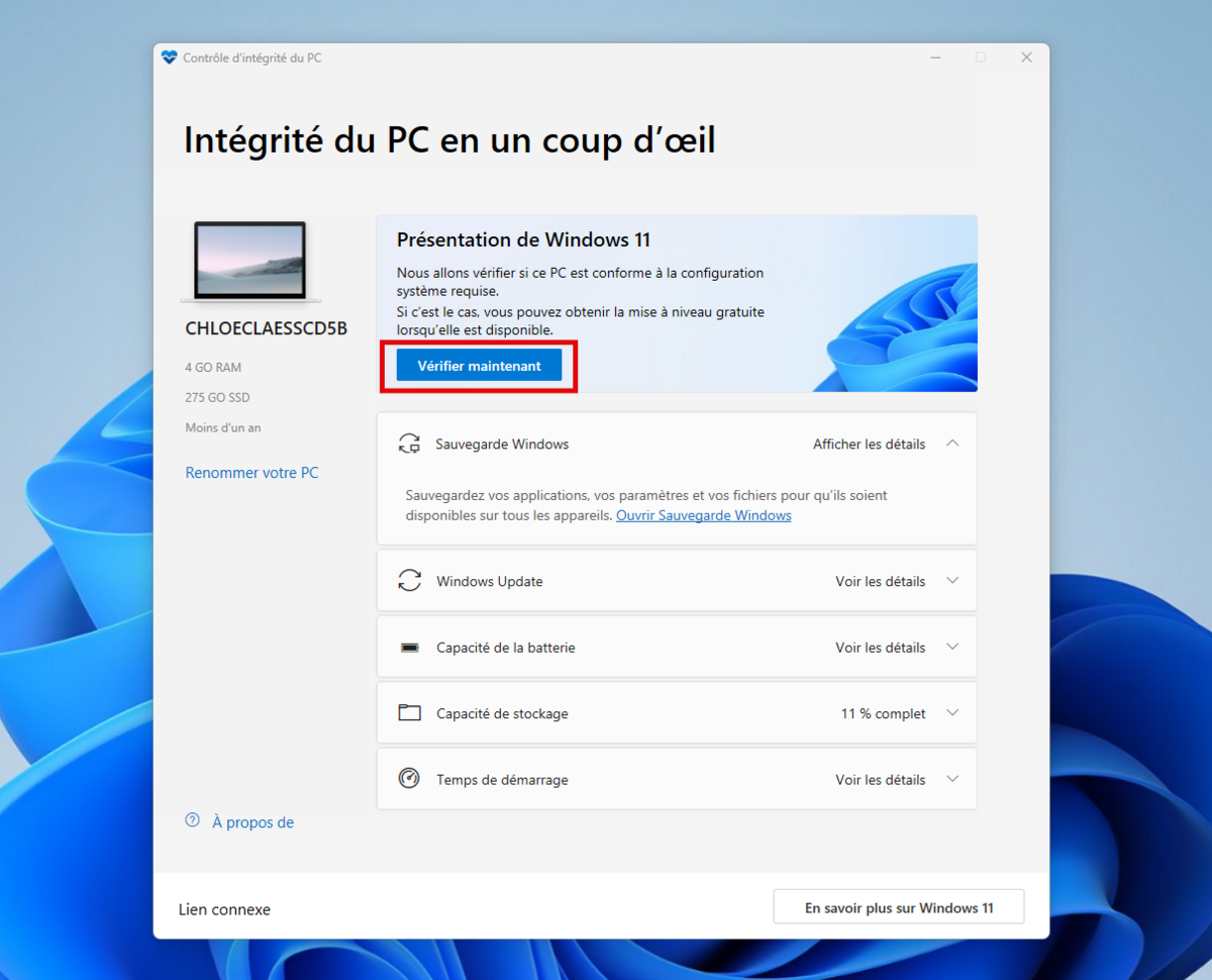 Vérifiez la compatibilité de votre système avec les exigences requises pour Windows 11 24H2 © Clubic