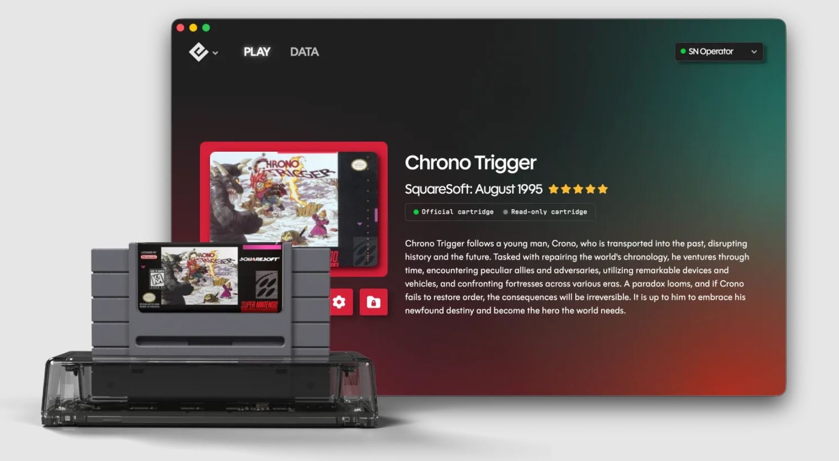 Voilà à quoi ressemble SN Operator, le lecteur de cartouches Super Nintendo. ©Epilogue