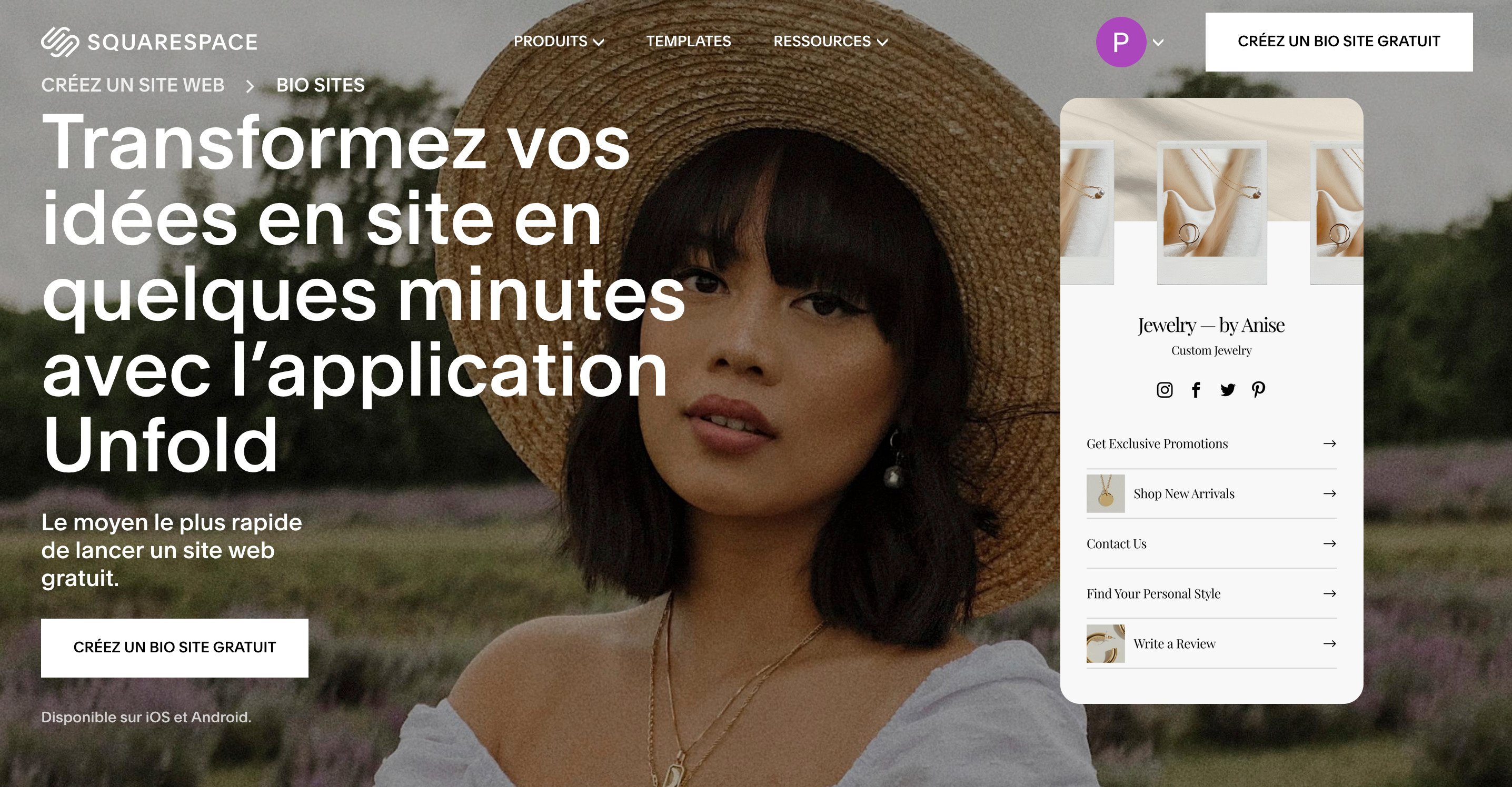 Démarrez rapidement la création de votre site Web, en 3 étapes. @Squarespace