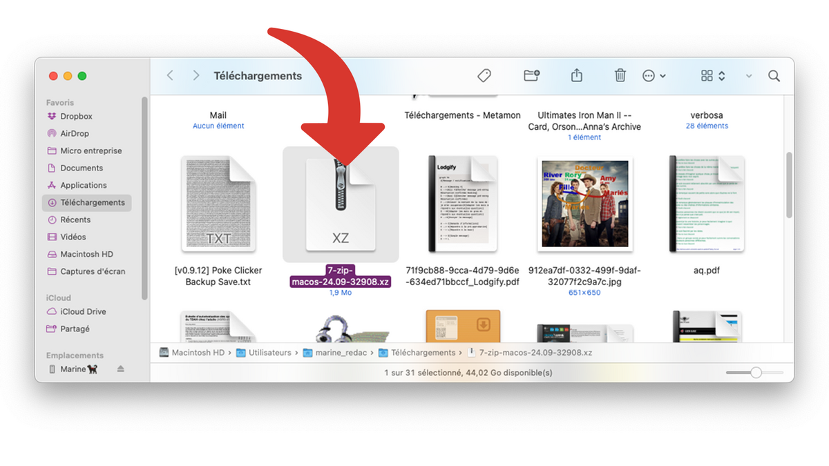 Décompresser le fichier téléchargé de 7-Zip © Clubic