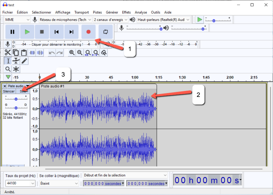 Audacity Plan de travail