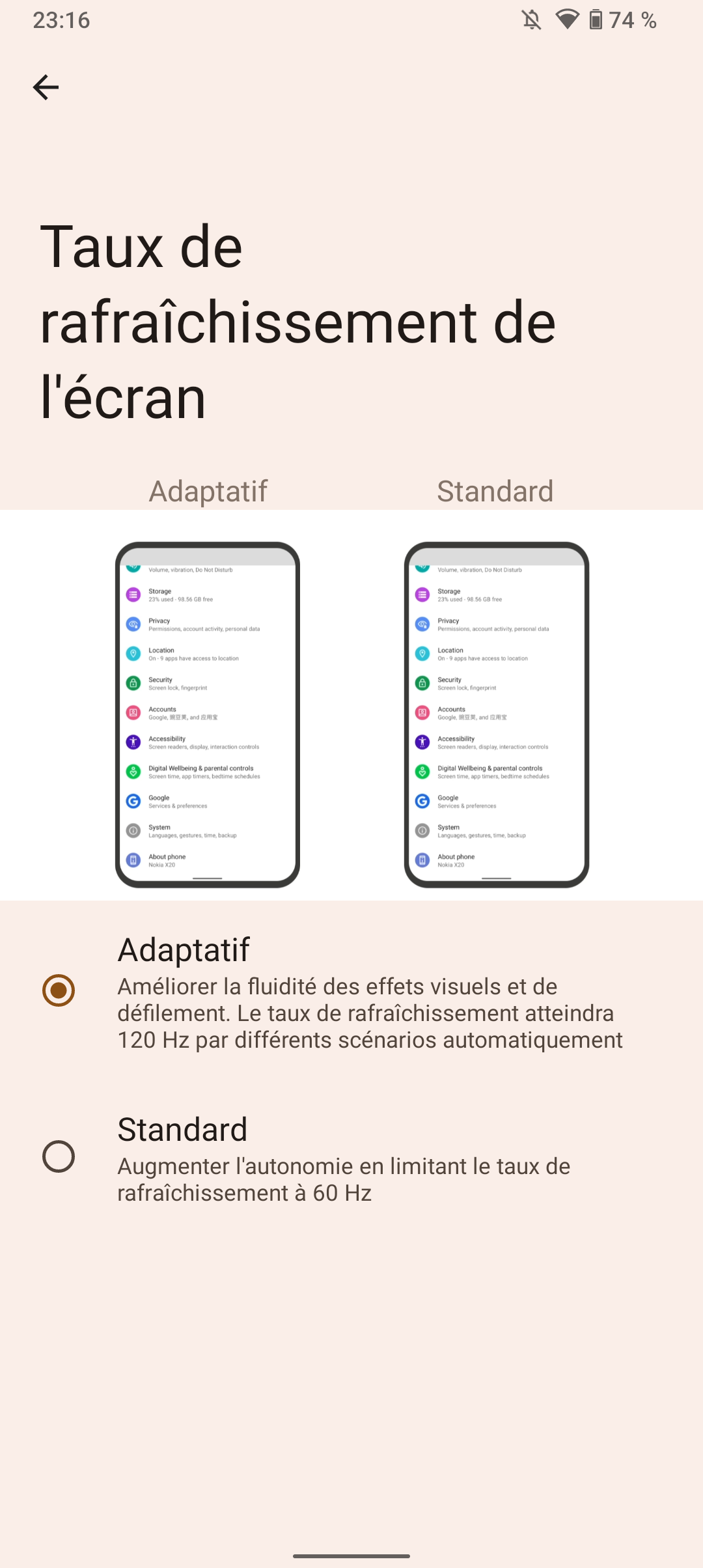 Paramètres Nokia G60 5G