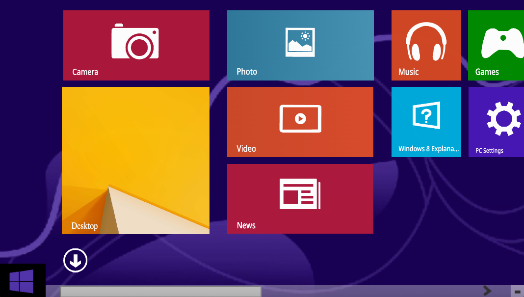 Windows 8.1 revient sur le bouton Démarrer, qui renvoie toujours vers une page d'accueil à part. Face aux critiques, Microsoft finit par réintégrer le menu dans Windows 10, sans renoncer aux tuiles. © Clubic