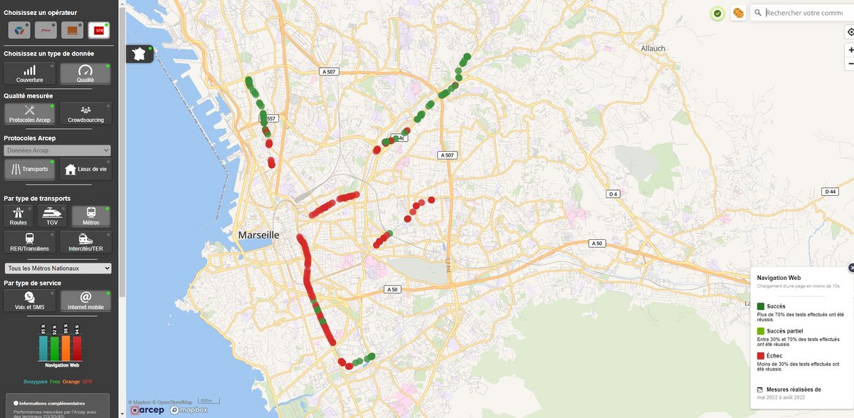 La navigation web dans le métro marseillais, c'est pas encore ça © Capture d'écran Clubic