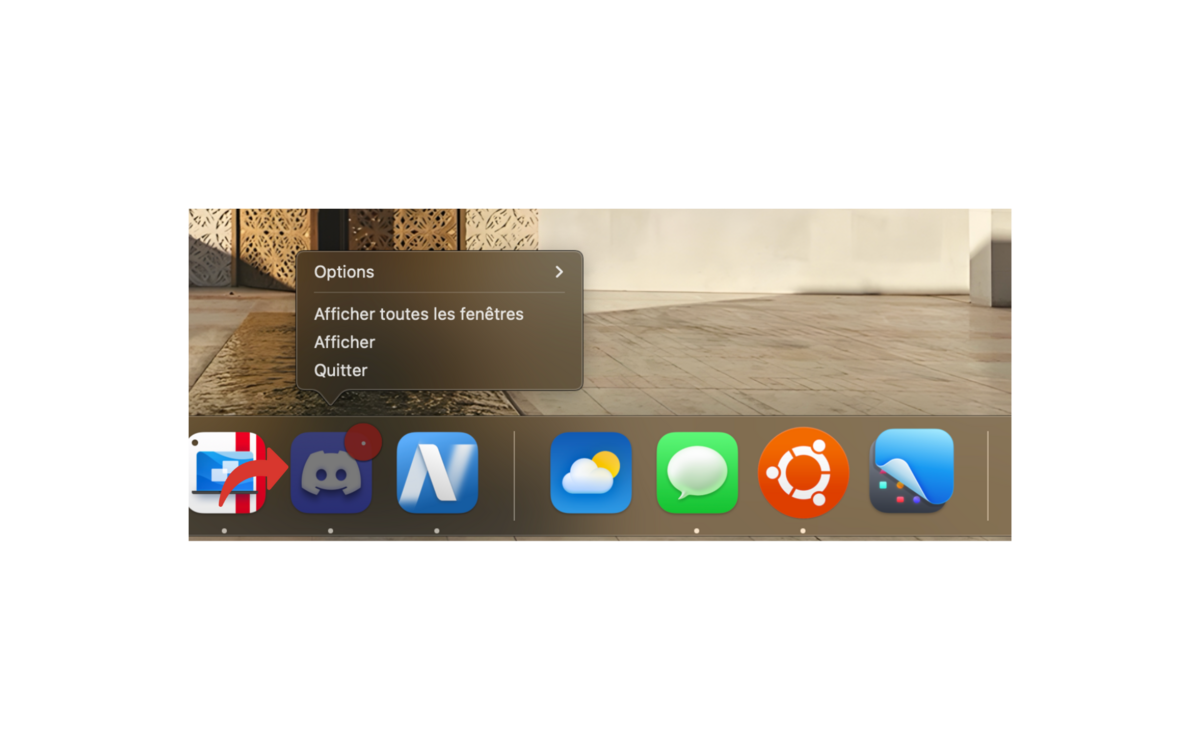Faites un clic droit sur le logiciel dans le Dock. © Clubic